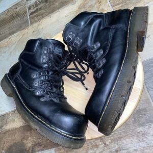 Dr Doc Martens Industrial Steel Toe Safety Boots Mens 11 US Grunge Chunky F2413